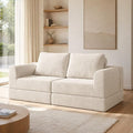 VASAGLE Canapé-lit Convertible 2 Places - Fauteuil Multifonctionnel, Flanelle Beige