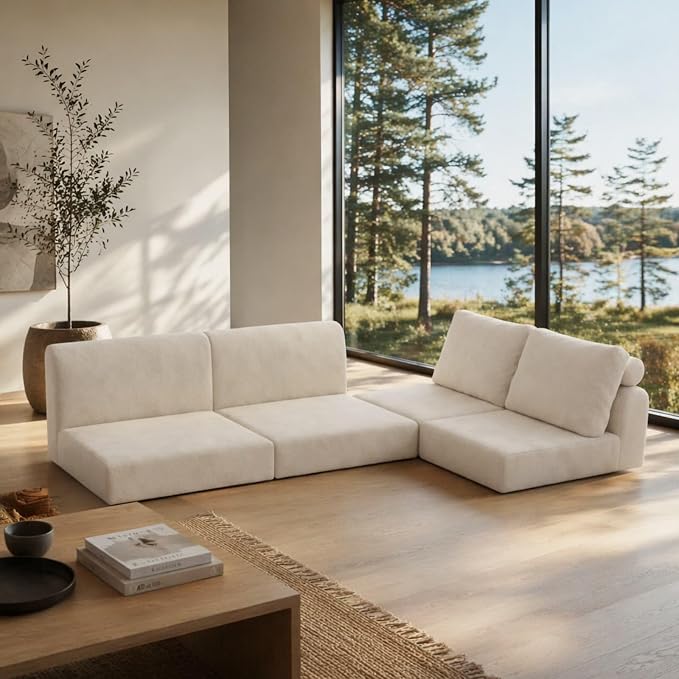 VASAGLE Canapé-lit Convertible 2 Places - Fauteuil Multifonctionnel, Flanelle Beige